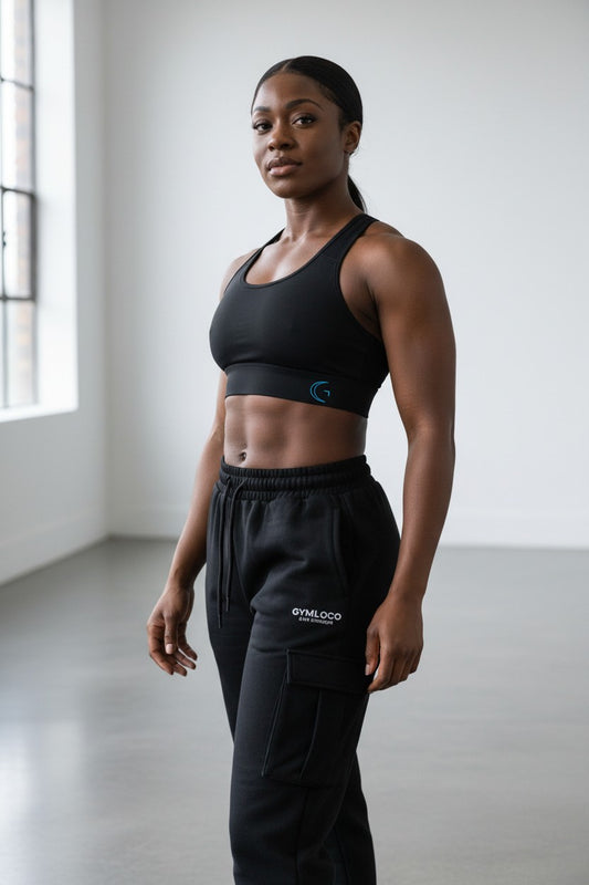 Black Cross Back Mesh Sports Bra top